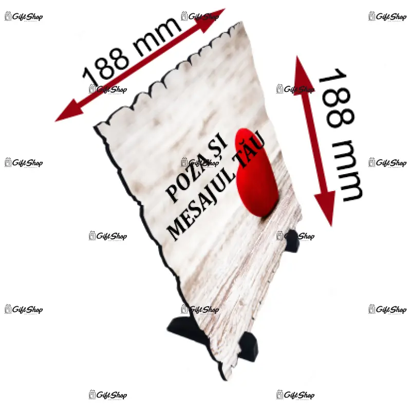 .placheta lemn personalizata dimensiune 188x188 mm